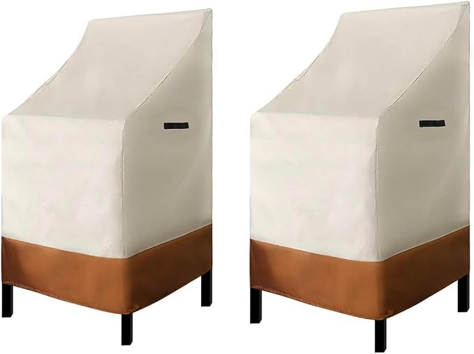 RosieLily High Back Patio Chair Covers Waterproof Stackable Outdoor Bar Stool by RosieLily