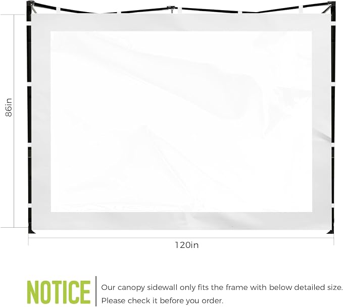 Instant Canopy Sidewalls for 10x10 Pop Up Canopy Tent, 300D Waterproof Material - Image 2