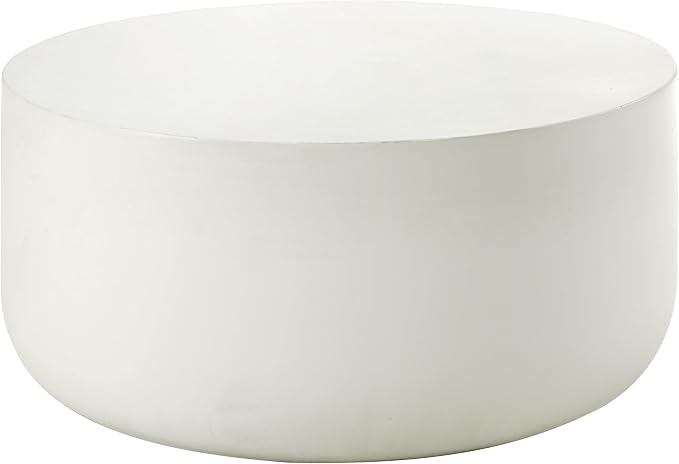 Acme Dustan Environmental Friendly Cement Concrete Coffee Table in Natural White by AcmeFurniture