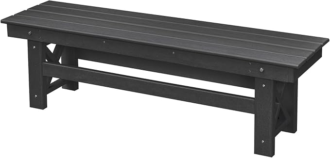 HDPE Outdoor Bench, Poly Lumber Adirondack Benches, Fade-Resistant HDPE Garden by SeeHill