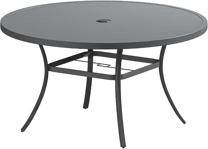 VICLLAX 50" Round Patio Table, Outdoor Dining Table by HOME