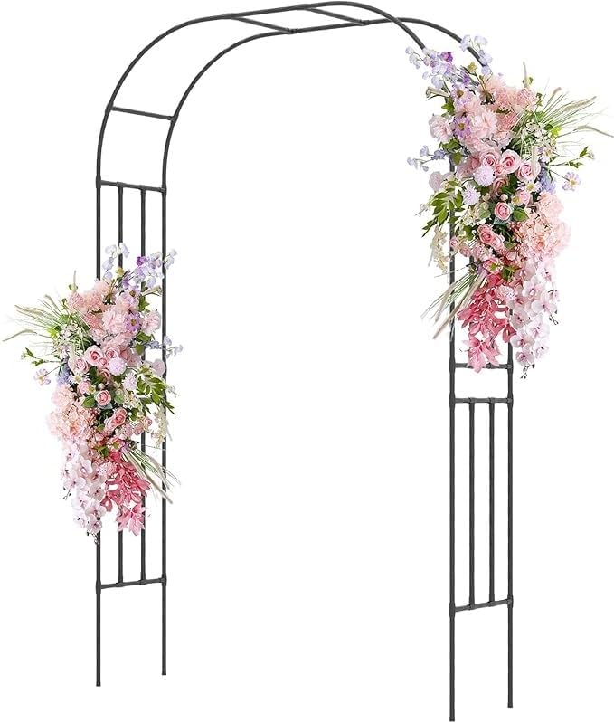 LDAILY Moccha Garden Arch Arbor Trellis, Spiral Rods Design, Outdoor Archway by LDAILY