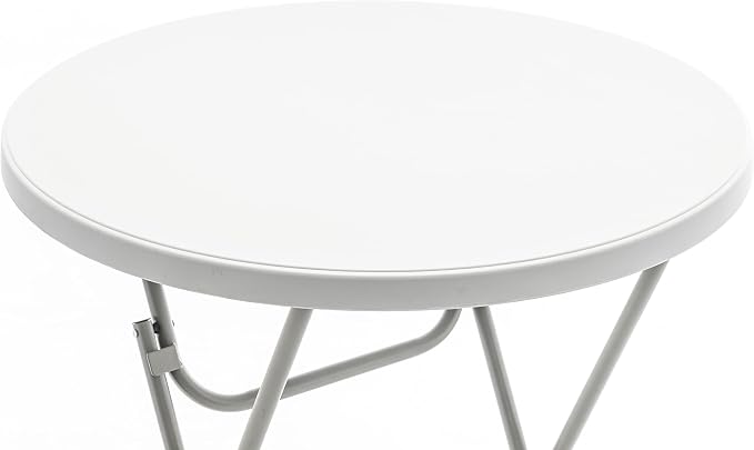 BTExpert 32" Round 43" Bar Height White Granite Plastic Folding Table Portable - Image 5