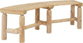 VINGLI Outdoor Bench Wooden Curved Bench, All-Weather Fire Pit Backless Patio by VINGLI