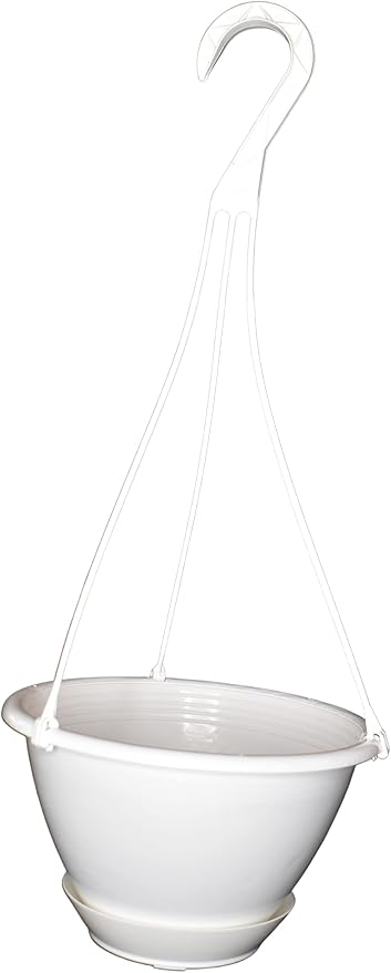8 inchWhite Plastic Hanging Basket - Image 4