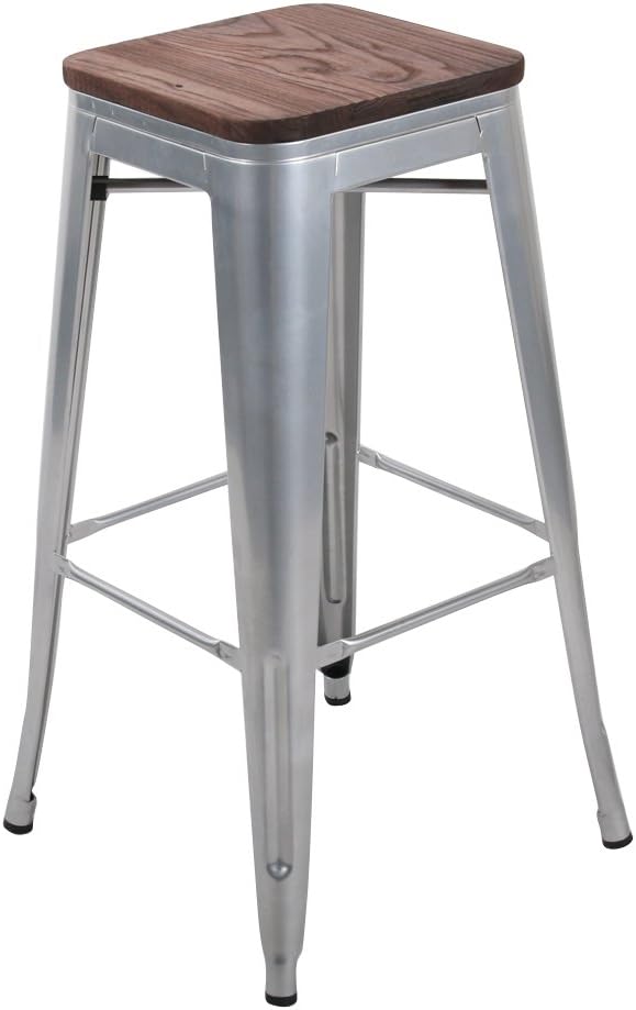 Andeworld Bar Stools Set of 4 Stackable Metal Bar Stools Industrial Bar Height - Image 8
