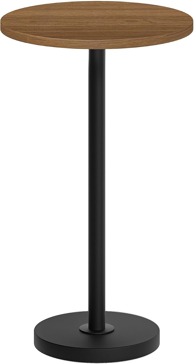 Round Side End Table for Small Spaces, Pedestal Style Martini Drink Side Table by Yatiney