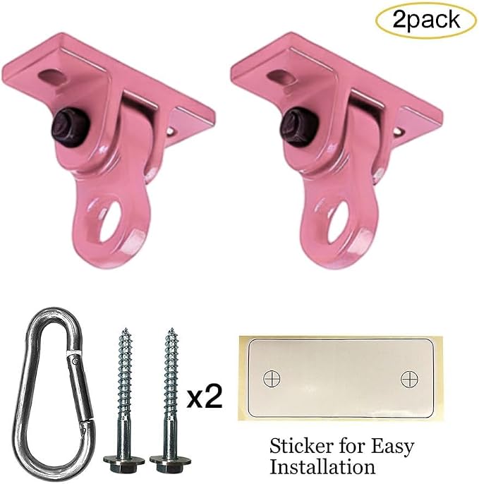 Heavy Duty Pink Swing Hangers Screws Bolts Included Over 5000 lb Capacity - Image 2