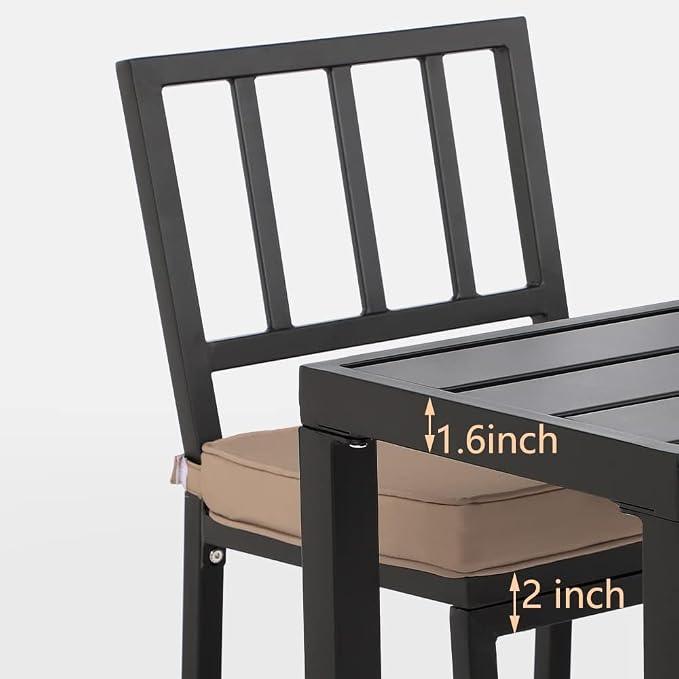 Outdoor Bar Chairs & Table, Metal Patio Bar Set, 3 Piece - Image 8