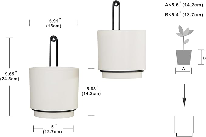 2 Pcs Wall Mounted Hanging Planter Vase - Image 2