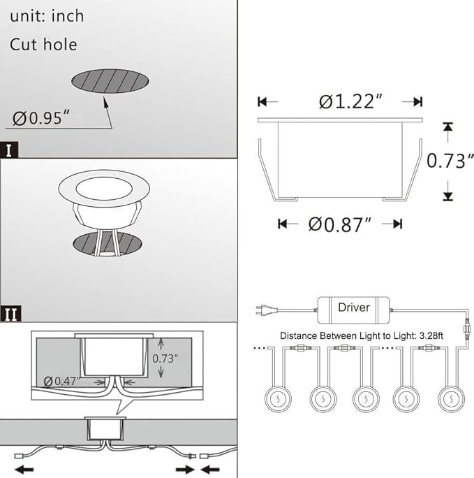 Low Voltage LED Deck Lights, 30 Pack 1.22" Smart WiFi RGBW 3000K Recessed Step - Image 7