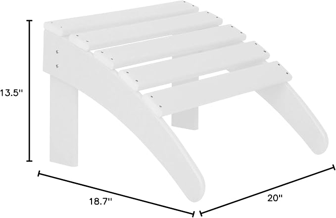 WO Home Furniture Adirondack Ottoman Outdoor Patio Footrest 13.5" Inch Folding - Image 3