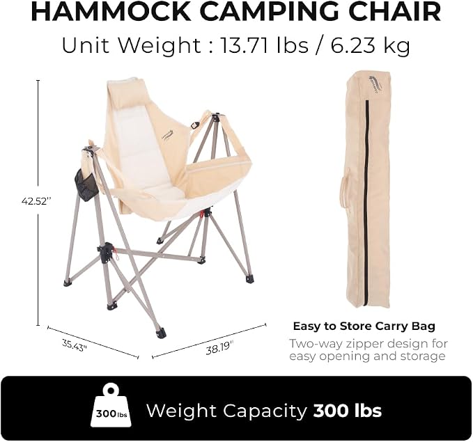 Portable Swing Hammock Chair | Foldable Recliner Rocking Lounger - Image 2