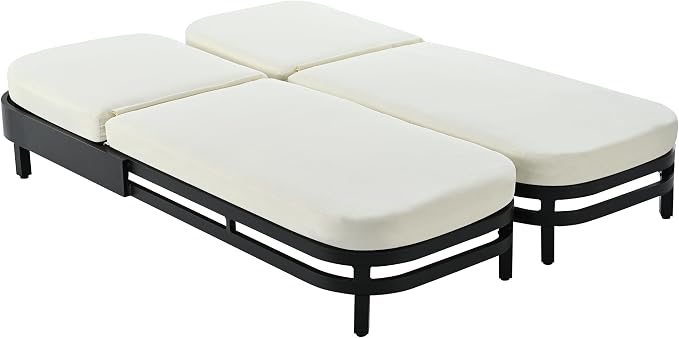 LUMISOL Outdoor Lounge Chair Set of 2, Modern Aluminum Chaise Loungers - Image 8