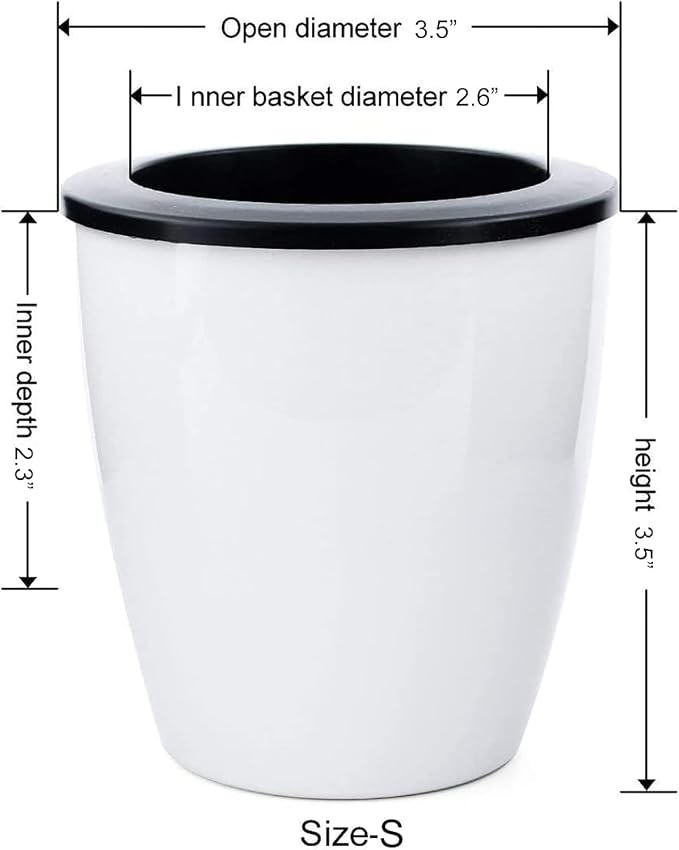 2 Pcs 3.5“ Self Watering Planter White Flower Pot, Flowers Plants, Small Mini - Image 3
