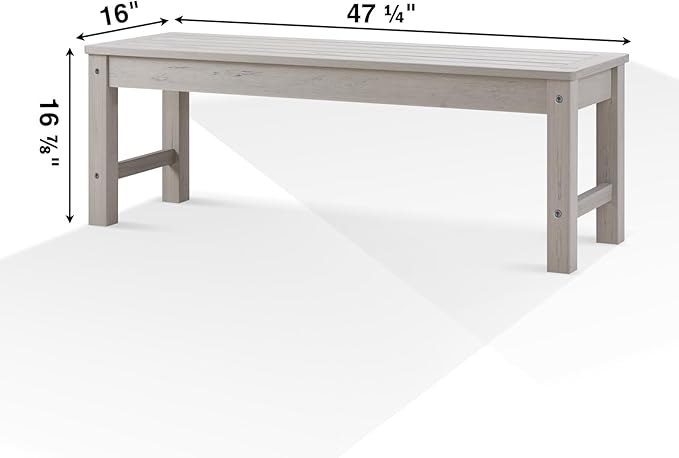 Psilvam Outdoor Bench, Two Person Poly Lumber Porch Bench, Weatherproof Garden - Image 3