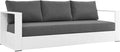 Modway Tahoe Aluminum Outdoor Patio Sofa in White Charcoal by Modway