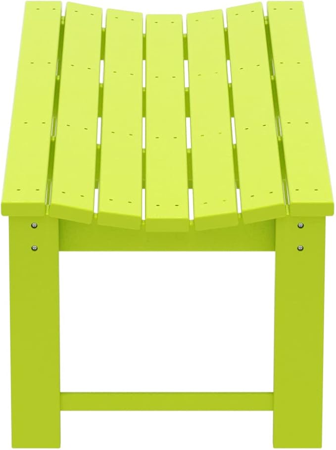 WO Home Furniture Outdoor 46" Backless HDPE Adirondack Bench, Poly Lumber Seat - Image 8