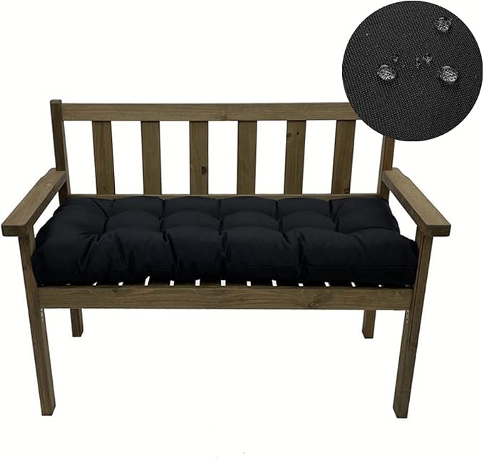 SEAHOME Waterproof Indoor/Outdoor Garden Bench Seat Cushions, Tufted Loveseat - Image 3