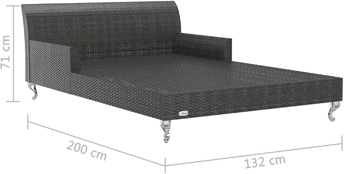 2 Person Garden Sun Bed Patio Furniture Outdoor Daybed - Image 9