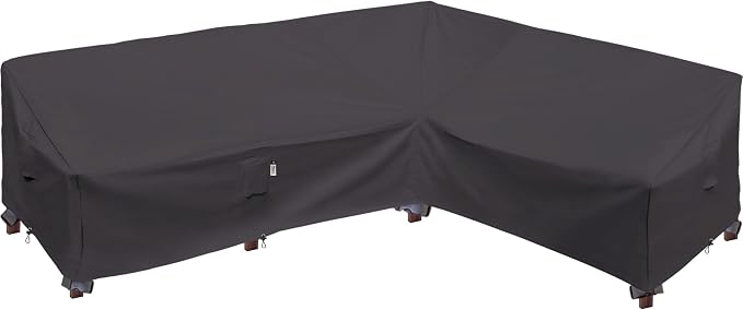 Heavy Duty Outdoor Sectional Sofa Cover, L-Shaped Lawn Patio Couch Cover by Flexiyard
