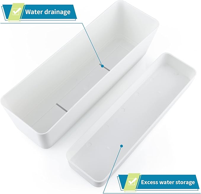 Skelang 3 Pcs Rectangular Plant Pot, Windowsill Container - Image 4