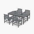 Outdoor HDPE Dining Set 5 Pieces, Patio Table by PatioKingdom