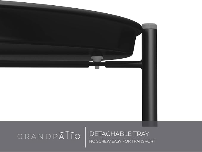 Grand patio Outdoor Side Table, 2-Tier Metal Round End Table - Image 7