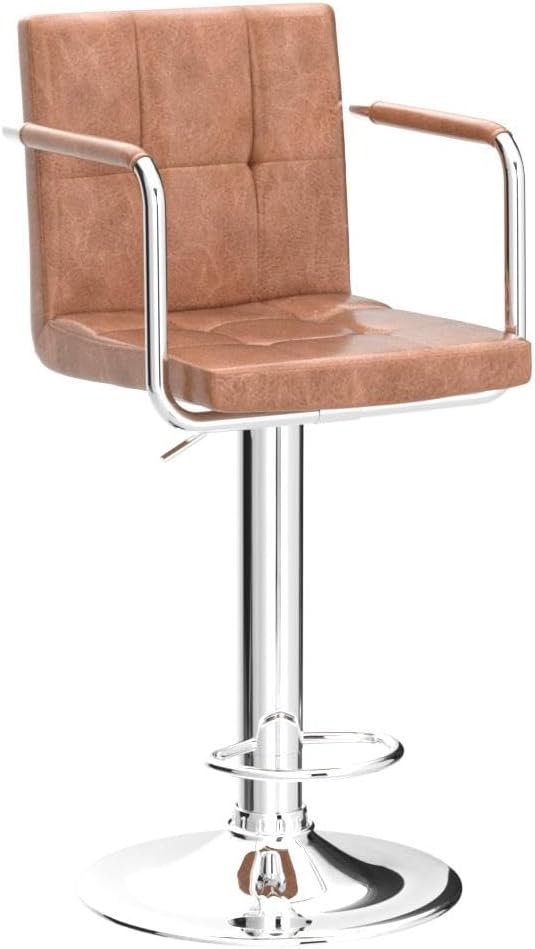 Yaheetech Bar Stools Set of 2, PU Leather Adjustable Swivel Barstools, - Image 4