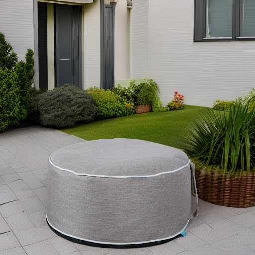 QILLOWAY Indoor/Outdoor Inflatable Stool, Round Ottoman, All Weather Foot Rest - Image 2
