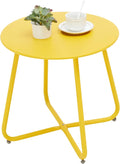 Outdoor Table Small Patio Side Table Waterproof Round Metal Side Table Weather by Juserox