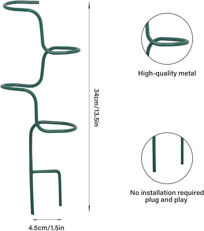 Set of 3 Sturdy Metal Plant Support Stakes - Image 2