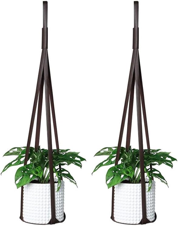 Plant Hangers PU Leather 2Pcs Hanging Planters by Sdjdhej