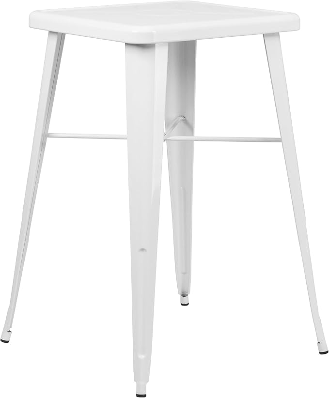 Pemberly Row 28" Square Metal Bar Table, Galvanized Steel, Indoor/Outdoor Use by PEMBERLYROW