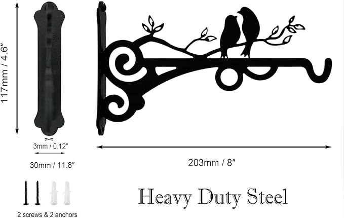 Multipurpose Hanging Basket Plant Brackets Outdoor Indoor, Heavy Duty Solid - Image 4