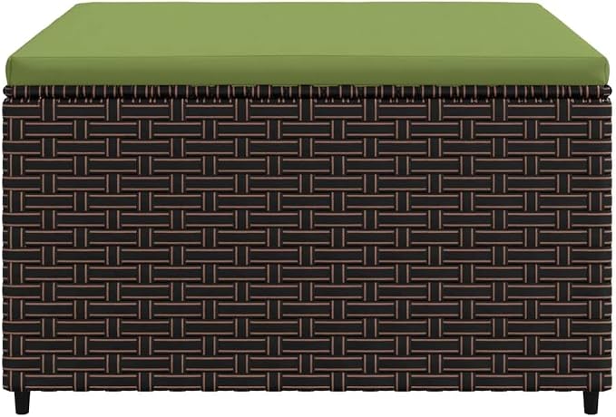 vidaXL Brown Poly Rattan Patio Footrest - Image 4