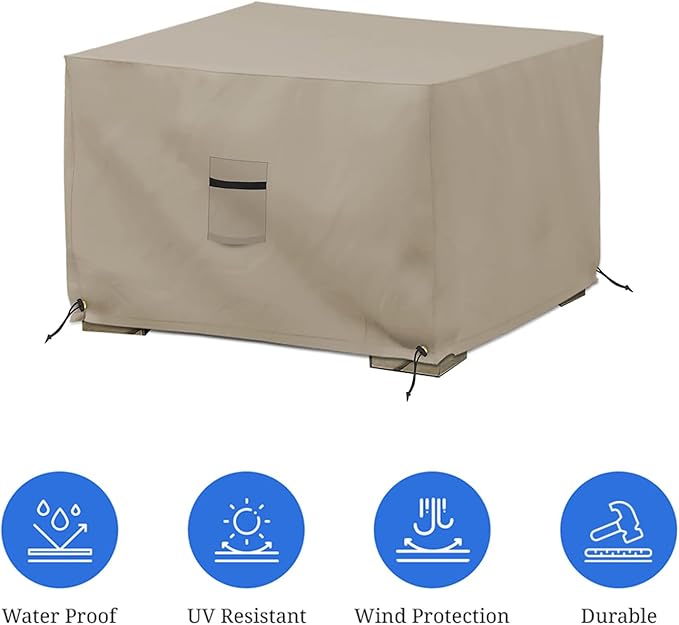 Covers & All Outdoor Ottoman Cover, 12 Oz PVC Coated Polyester, Waterproof - Image 3