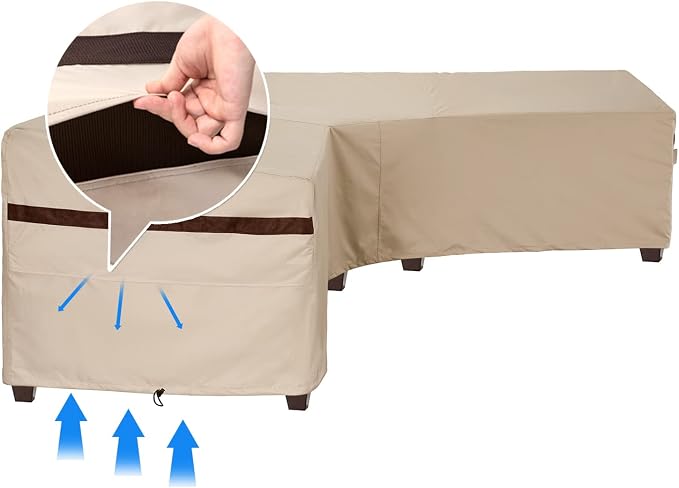 Patio Right-Facing Sectional Lounge Set Cover 106''L x 85''L x 34''D x - Image 3