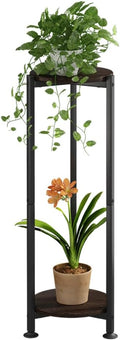 Plant Stand Indoor Outdoor 2 Tier Tall Metal Corner Storage Tiered Plant Shelf by YIZAIJIA