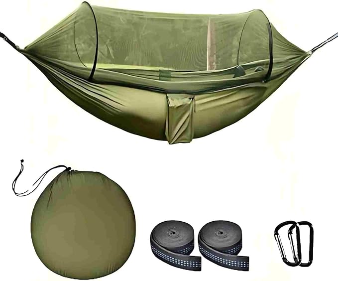 Camping Hammock with Mosquito Net, Lightweight Portable Double & Single Hammock by WELCOMETOFIRINER