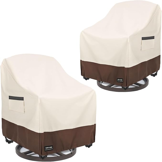 Outdoor Swivel Chair Covers Waterproof 2 Pack, Outdoor Chair Covers Patio by UNARK