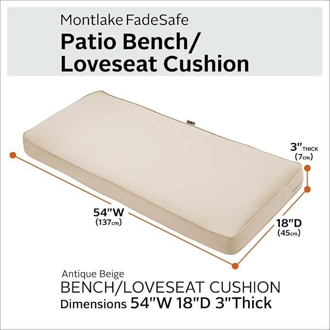Classic Accessories 62-044-BEIGE-EC Montlake FadeSafe Water-Repellent 54 x 18 x - Image 3