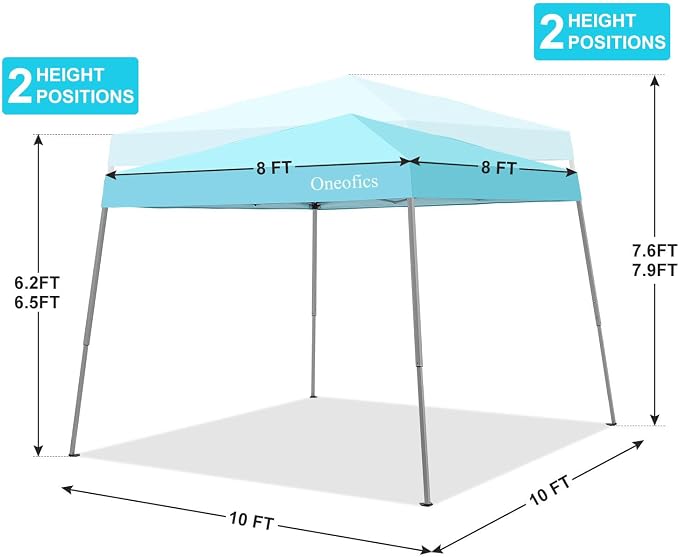 Canopy Tent, 10X10 FT Pop Up Canopy Outdoor Instant Tent Slant Legs - Image 5