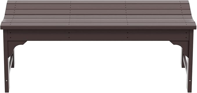 Westin Outdoors Malibu WO 48" Length Backless Poly Wood Outdoor/Garden Bench - Image 5