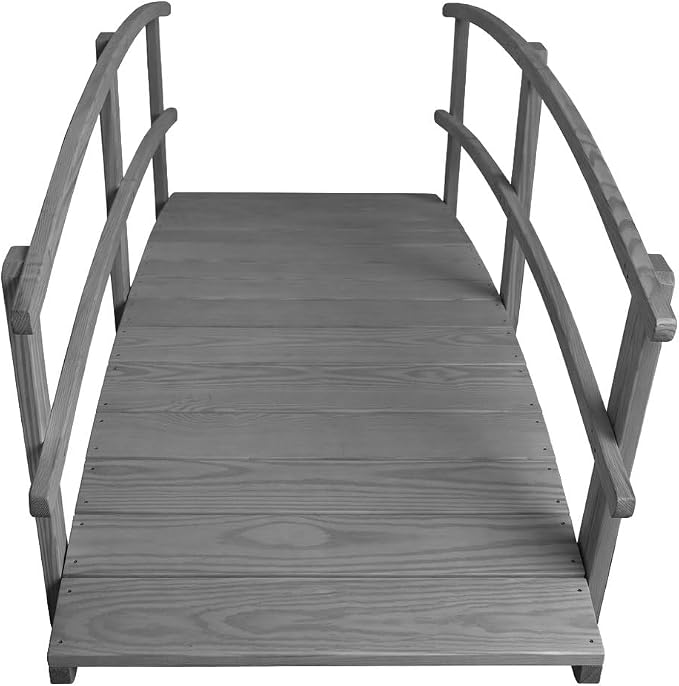 8 FT Grey Amish Made Garden Bridge - Image 6