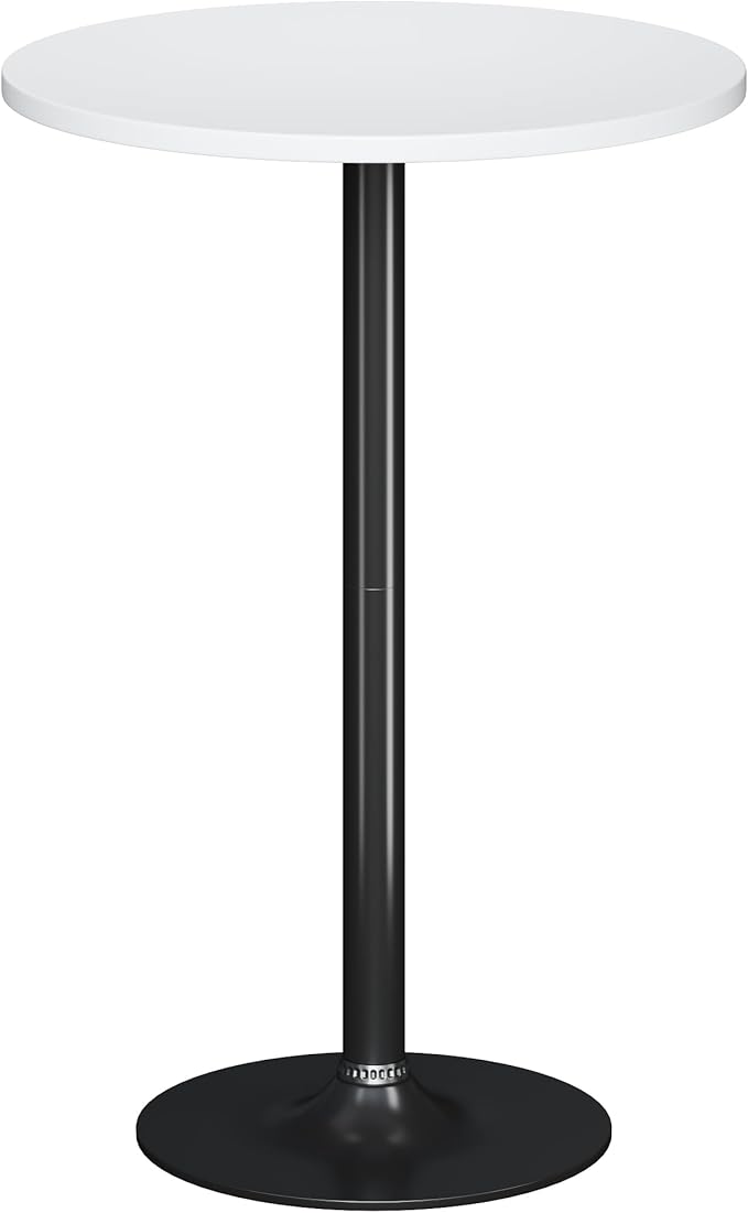 Flamaker Round Bistro Pub Table Modern Style Metal Base MDF Top Cocktail Bar by Flamaker