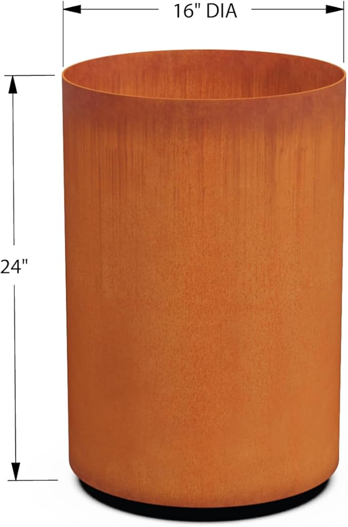 PLANTERCRAFT Corten Steel Metal Planter Box, Round Sizes, Modern Garden Steel - Image 5