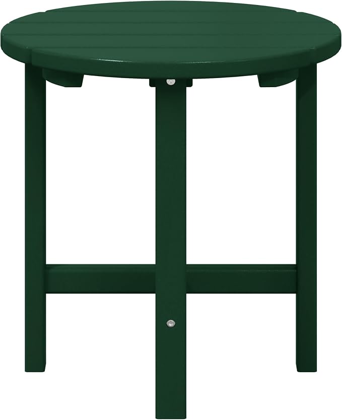 WestinTrends Dylan Adirondack Round Outdoor Side Table, Dark Green by WestinTrends