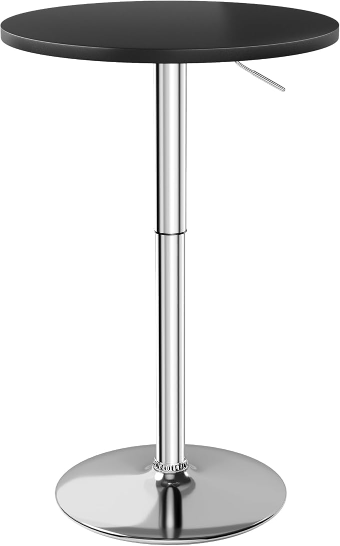 Flamaker Round Bistro Pub Table 23.6 Inch Height Adjustable 360° Swivel Bar by Flamaker