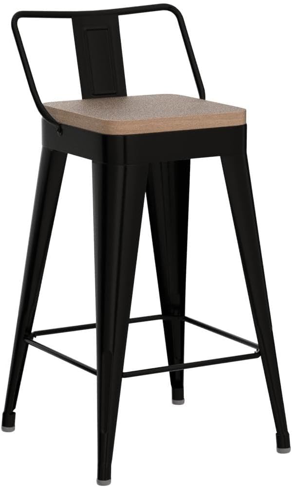 WENTMENT Metal Bar Stools Set of 4 Counter Height Barstools - Image 4